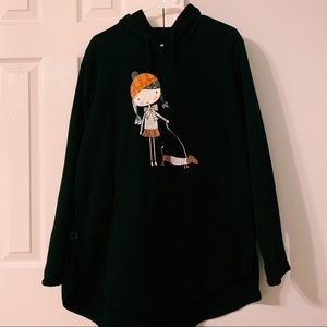 adorable oversized black hoodie